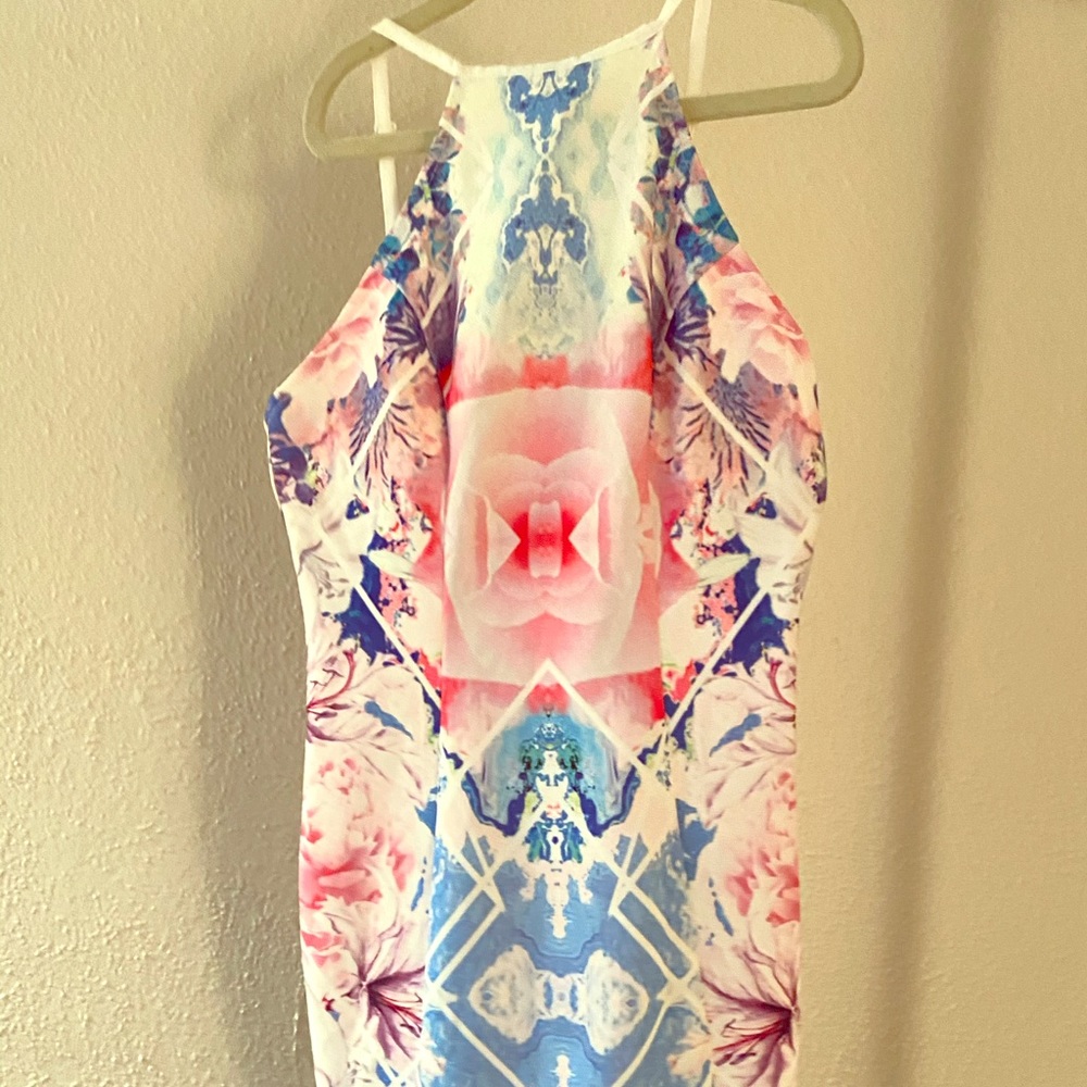 Racer-back strappy mini dress